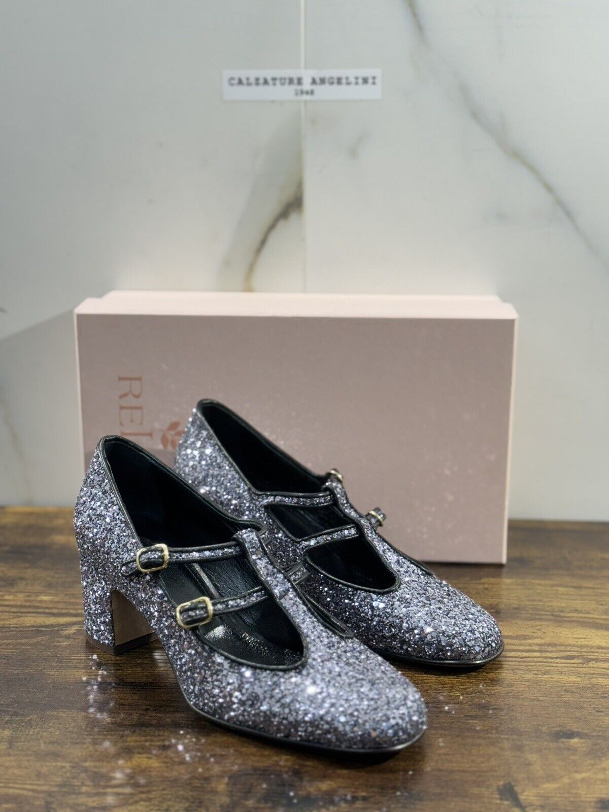 Relac Scarpa Donna Maryjane Glitter  Luxury Handmade Shoes Relac 39