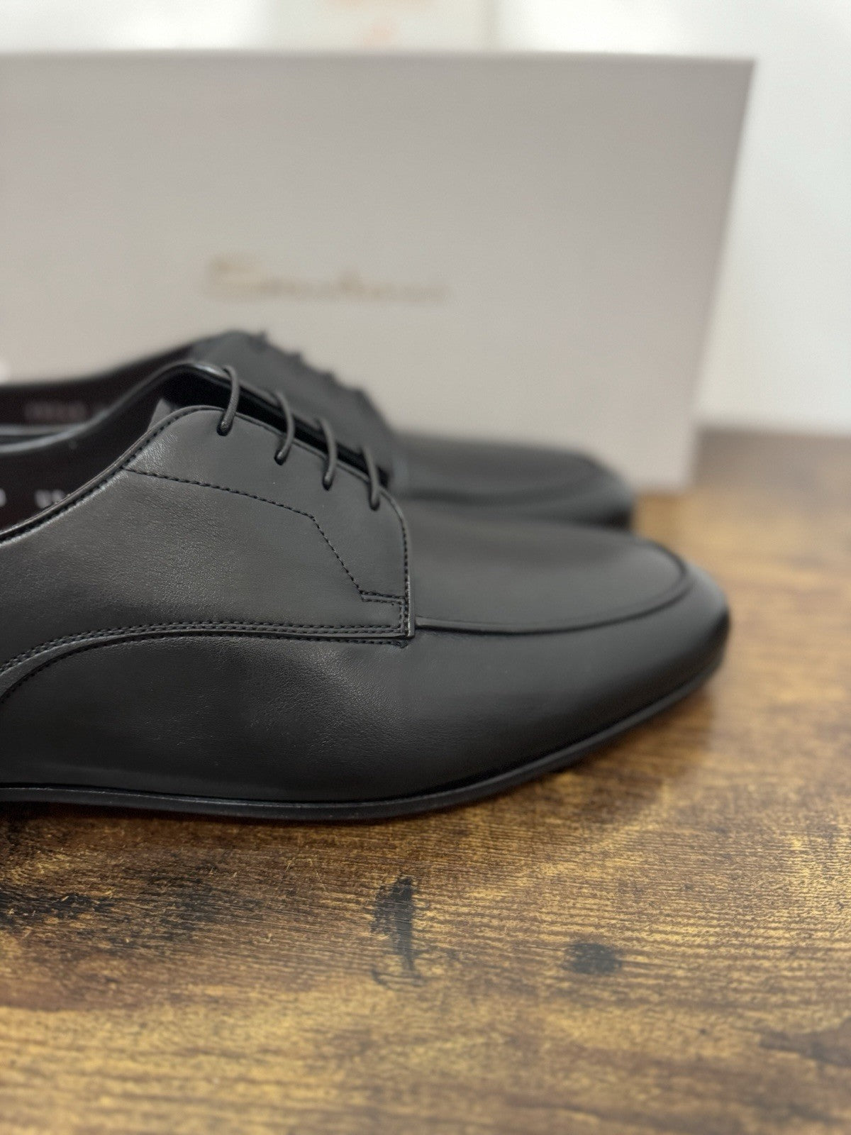 Santoni Derby Super Soft Goodyear Pelle Nero Luxury Scarpa Santoni Uomo 44