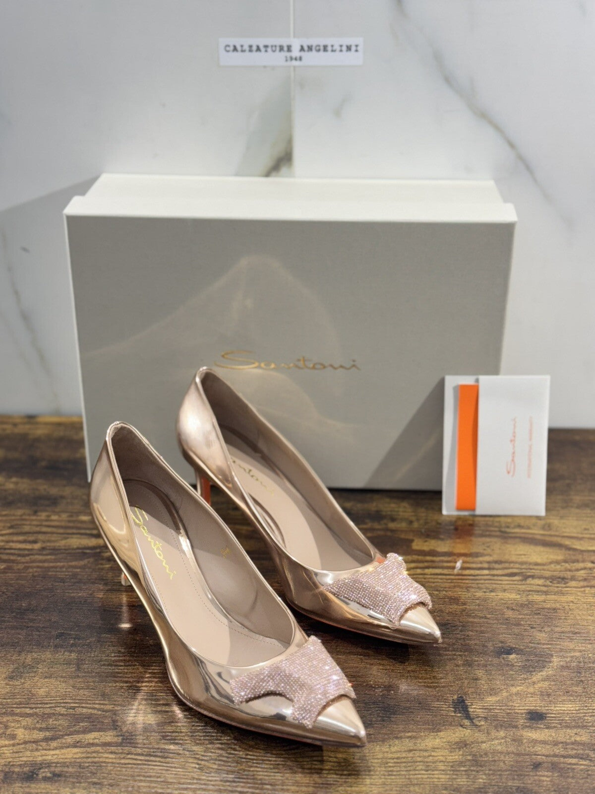 Santoni Decollete’ Donna Oro Rosa Luxury Santoni Icon Shoes Woman 39.5