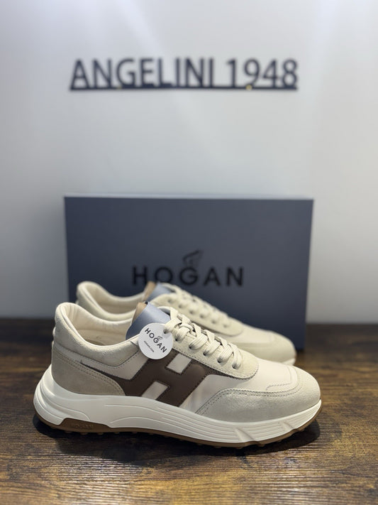 Hogan Hyperlight Sneaker Suede Brown Ivory     Memory Foam Causal Uomo 41.5