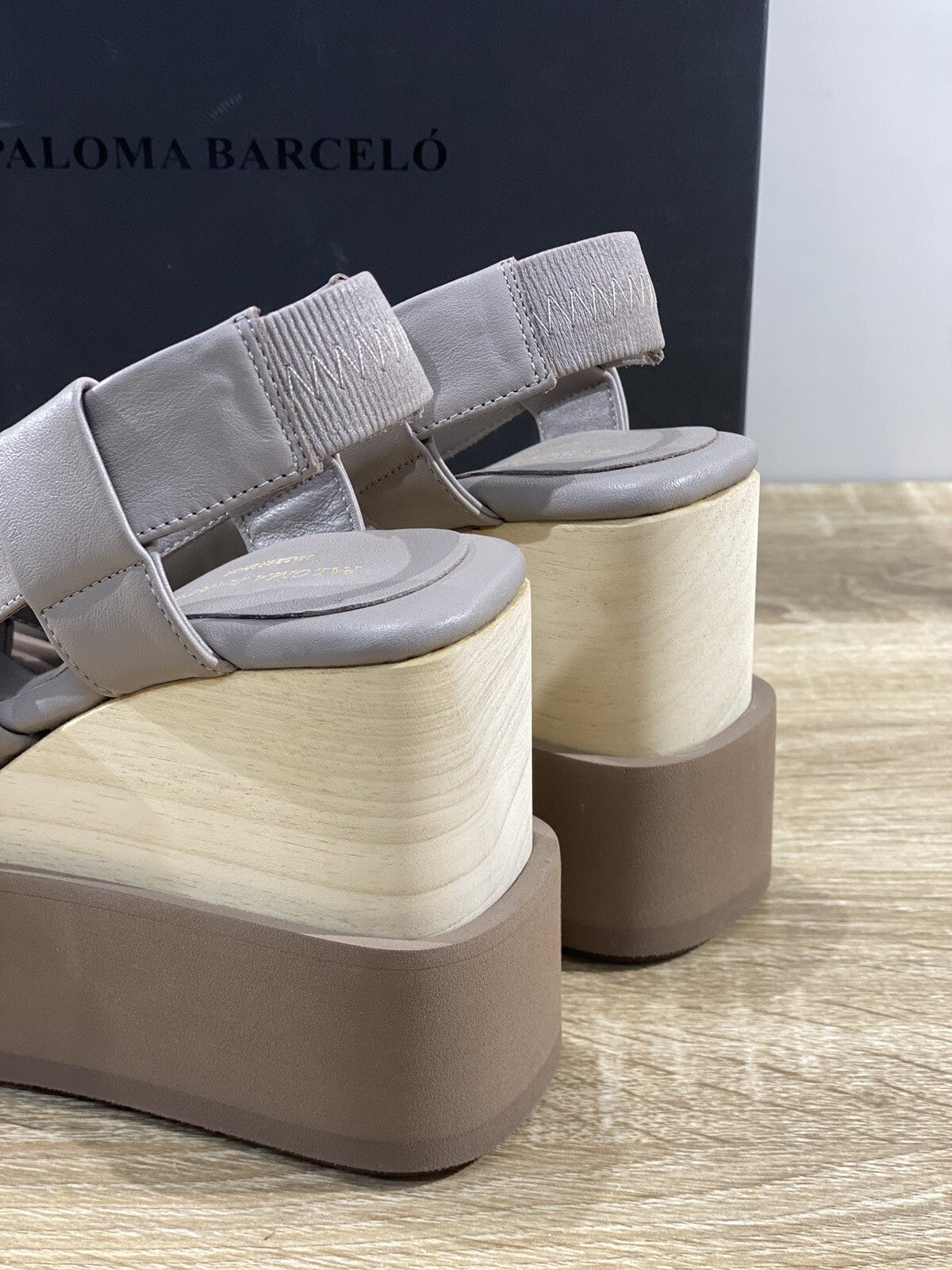 Paloma BARCELO’ Sandalo Donna Mao Pelle Tortora Luxury Shoes 37