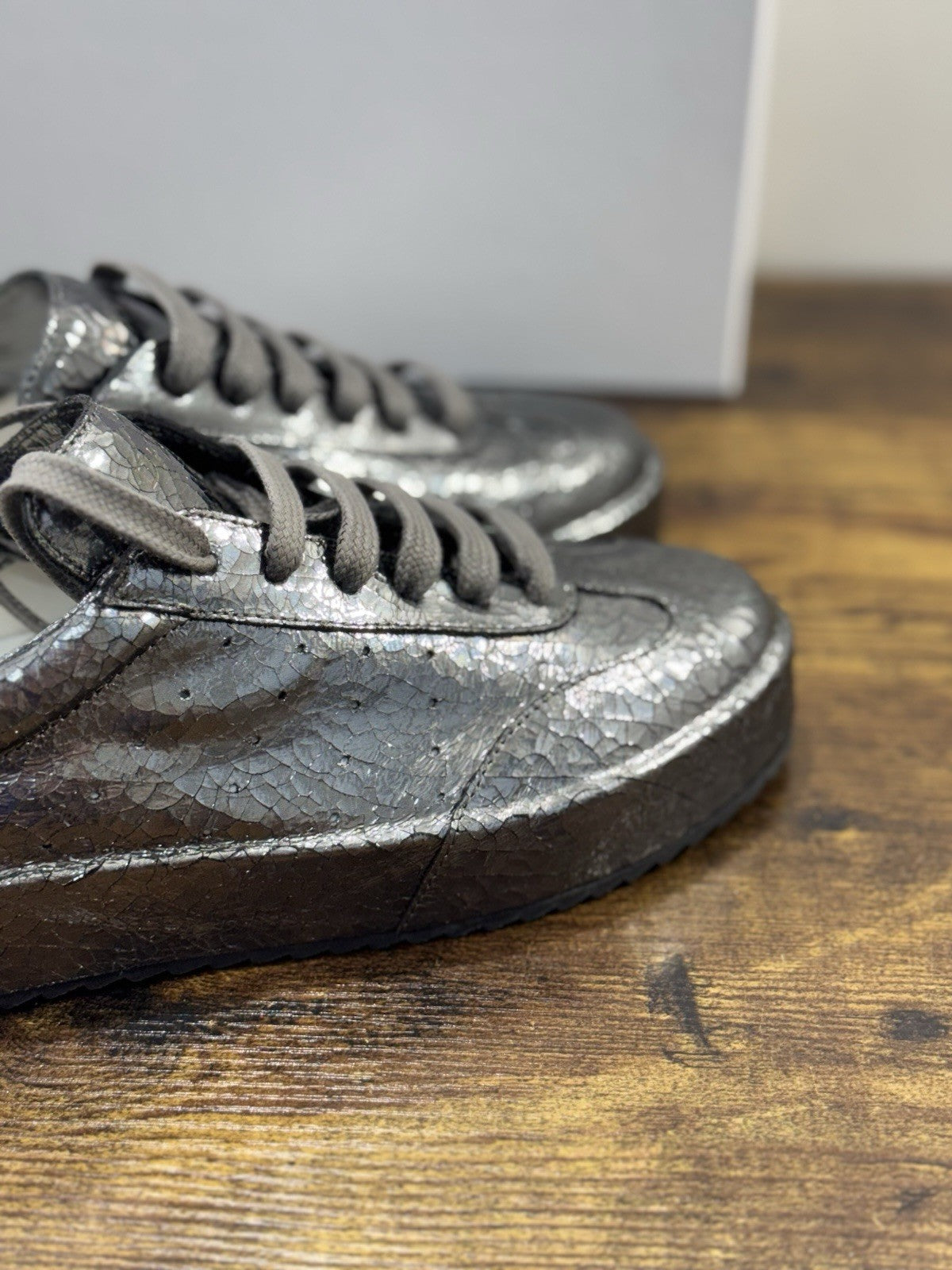 Del Carlo Sneaker     Pelle Acciaio     Luxury Made In Italy Casual   Donna 38