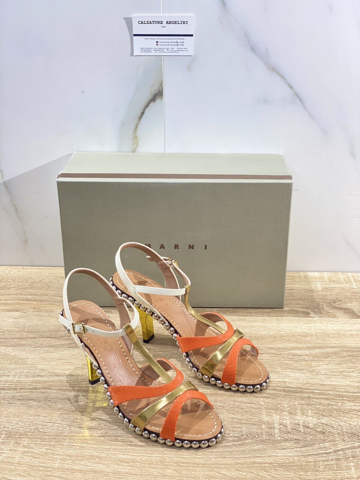 Marni Sandalo Donna In Pelle Arancio Luxury Marni Woman Shoes SAMS Numero 39