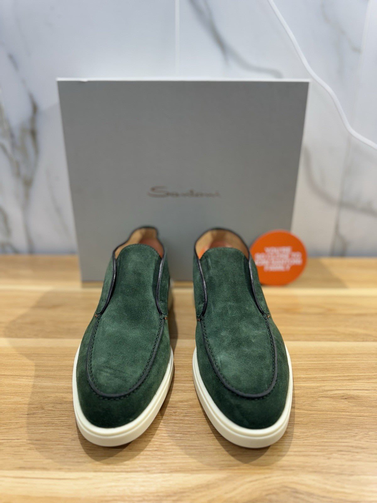 Santoni Polacchino  Summer Walk Suede Verdone Luxury Santoni Scarpe Uomo 45