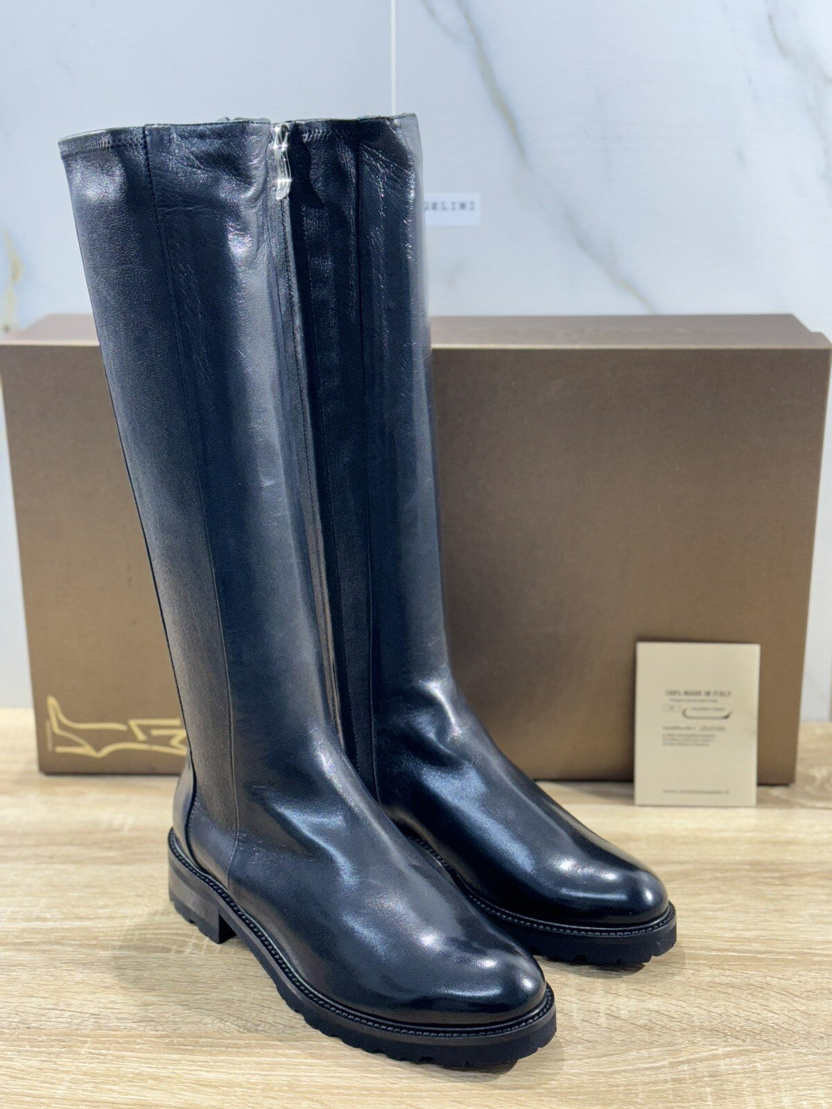 Lorenzo Masiero Artigiani Veneziani Stivale Donna Nappa Nero Fondo Vibram 39.5