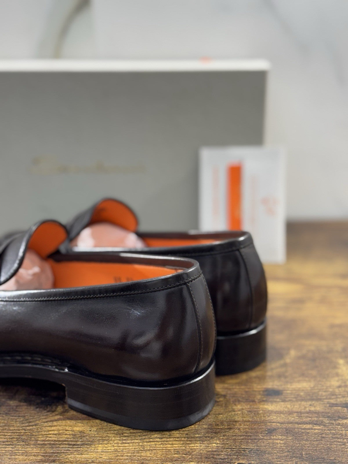 Santoni Mocassino Goodyear Pelle Marrone Luxury Santoni Scarpa Uomo 42.5