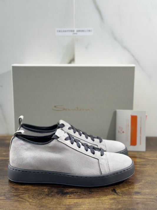 Santoni Sneaker Uomo Icon Pelle Grey  Luxury Men Santoni Shoes Icon 40