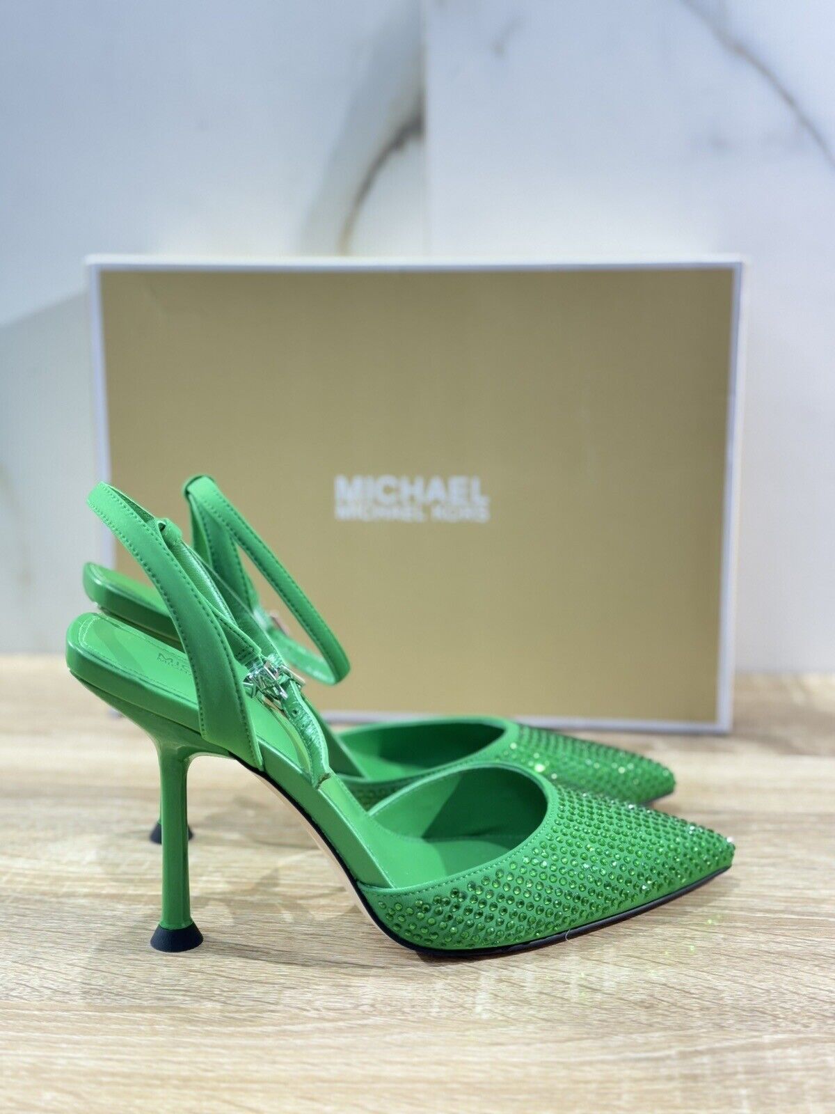 Michael Kors Imani Pump Sandalo Donna Verde Strass Michael Kors Shoes Woman 37