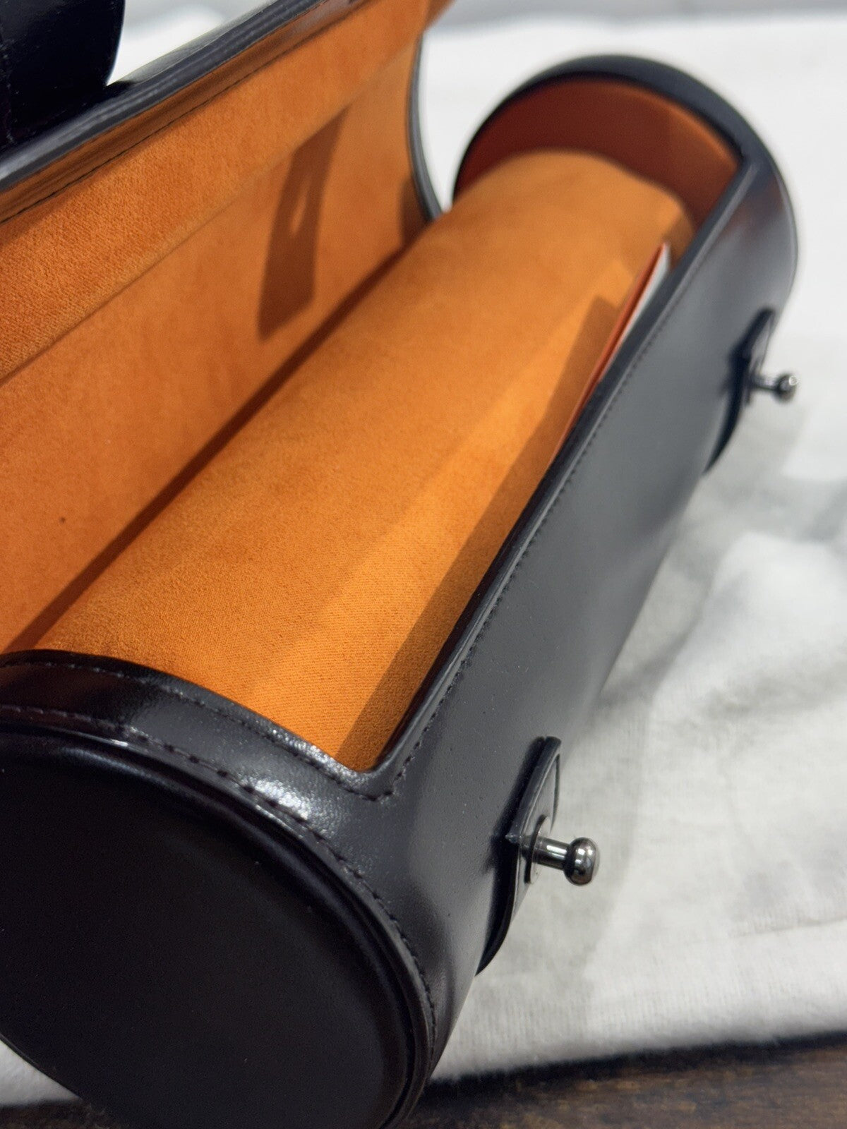 Custodia Porta Orologi Grande Santoni Pelle Blu Bordo’ Luxury Watch Box Santoni