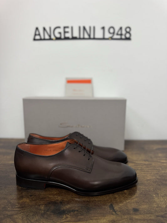 Santoni Derby   Pelle Marrone  Luxury Santoni Scarpa Uomo 42
