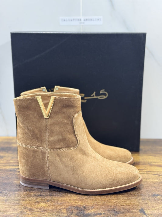 Via Roma 15 Stivaletto  Pelle Suede Martora   Via Roma Donna 38