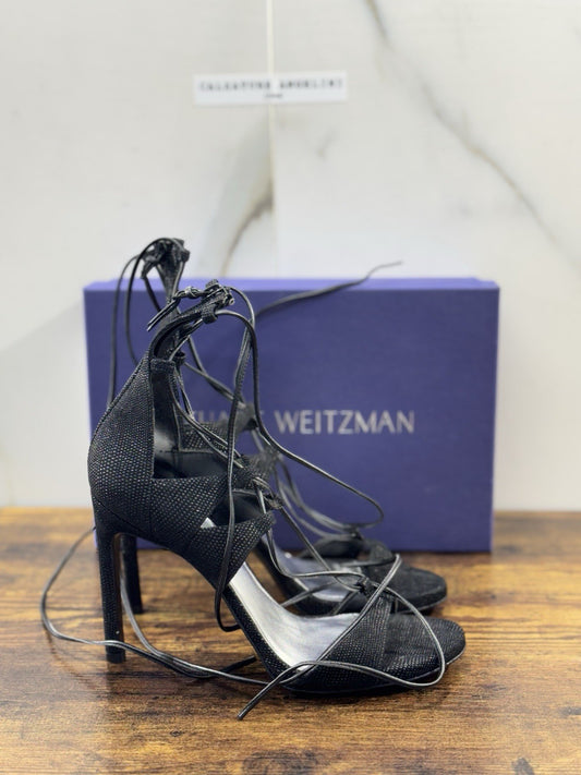 stuart weitzman Sandalo Donna Legwrap  Pelle Nero  Luxury Woman  Donna 38
