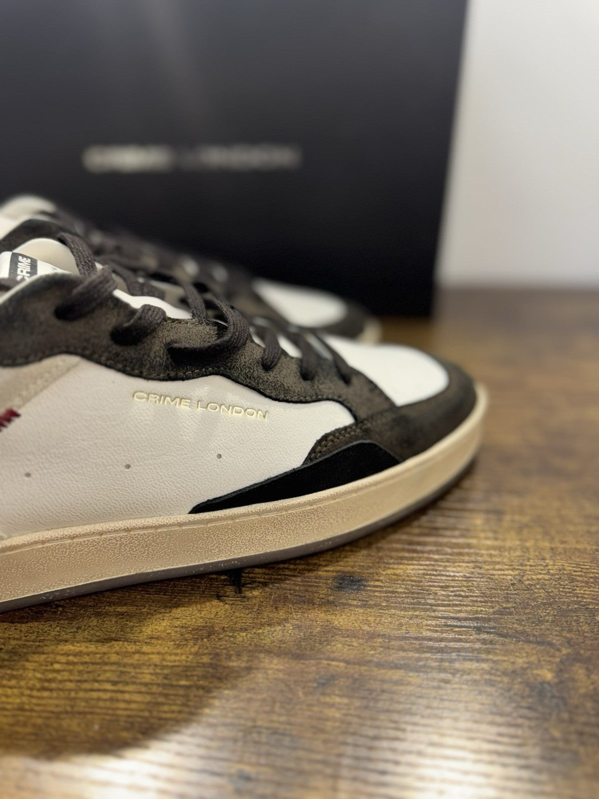 Crime London Sneaker Chelsea  Pelle  Brown Bianca Causal Uomo 45