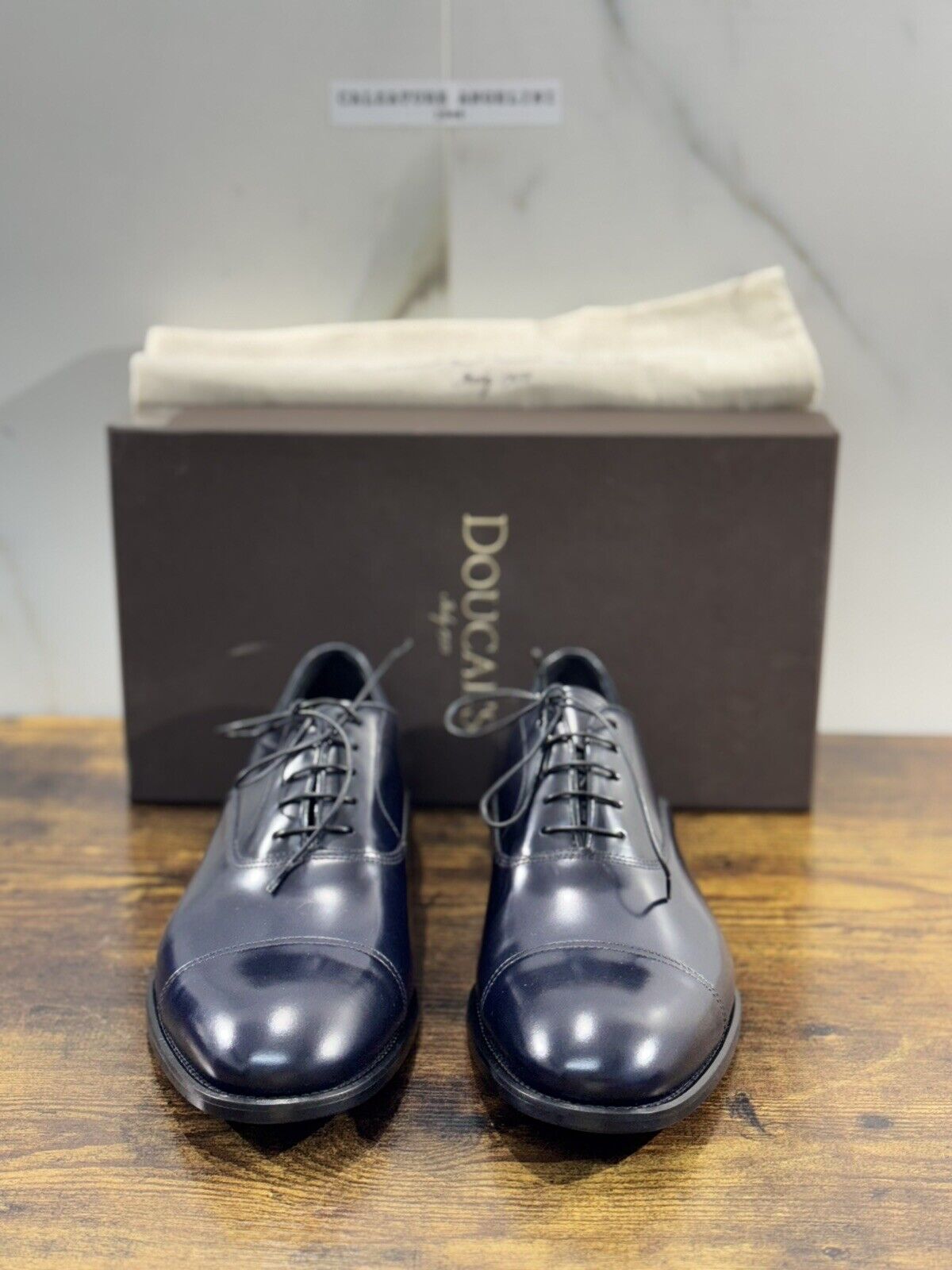 Doucal’s Scarpa Uomo Derby Oxford Pelle Blu Luxury Men Doucal’s Shoes 43