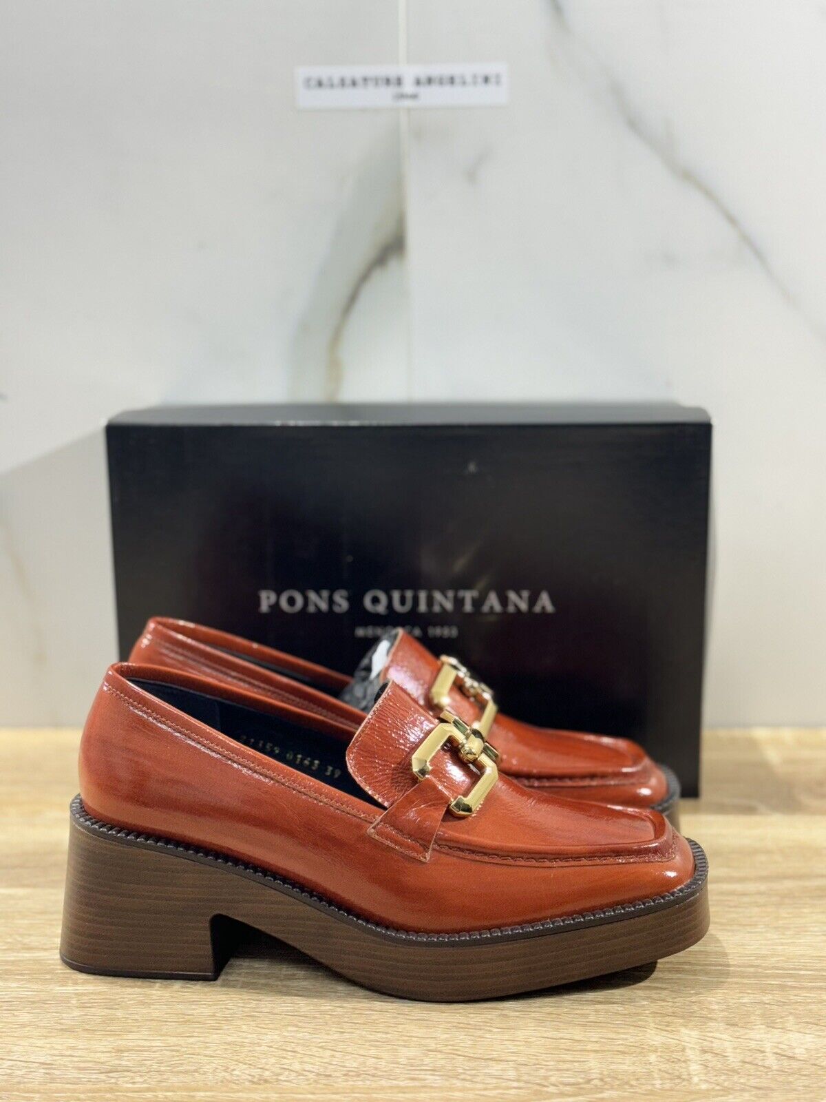 Pons Quintana Mocassino Donna Pelle Cuoio    Con Tacco  Casual Loafer 39