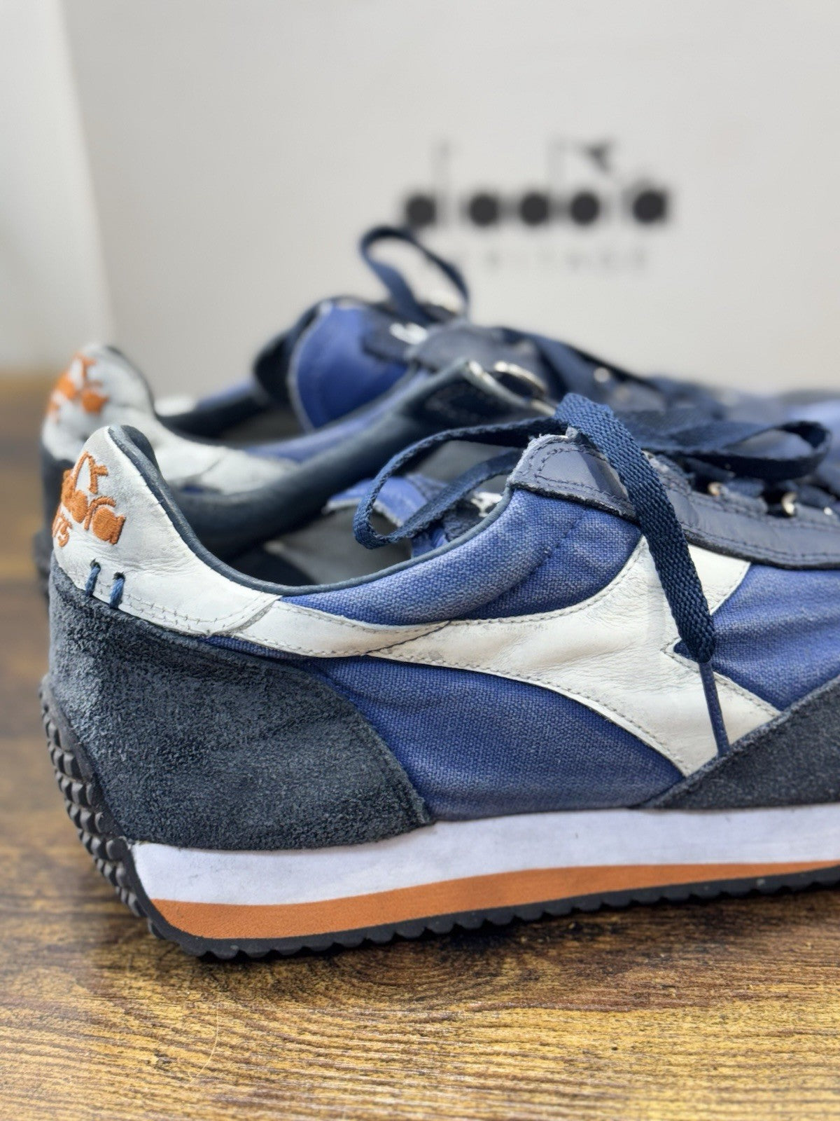 diadora heritage Sneaker Equipe Dirty Stone Wash Blu      Made In Italy  Uomo 40
