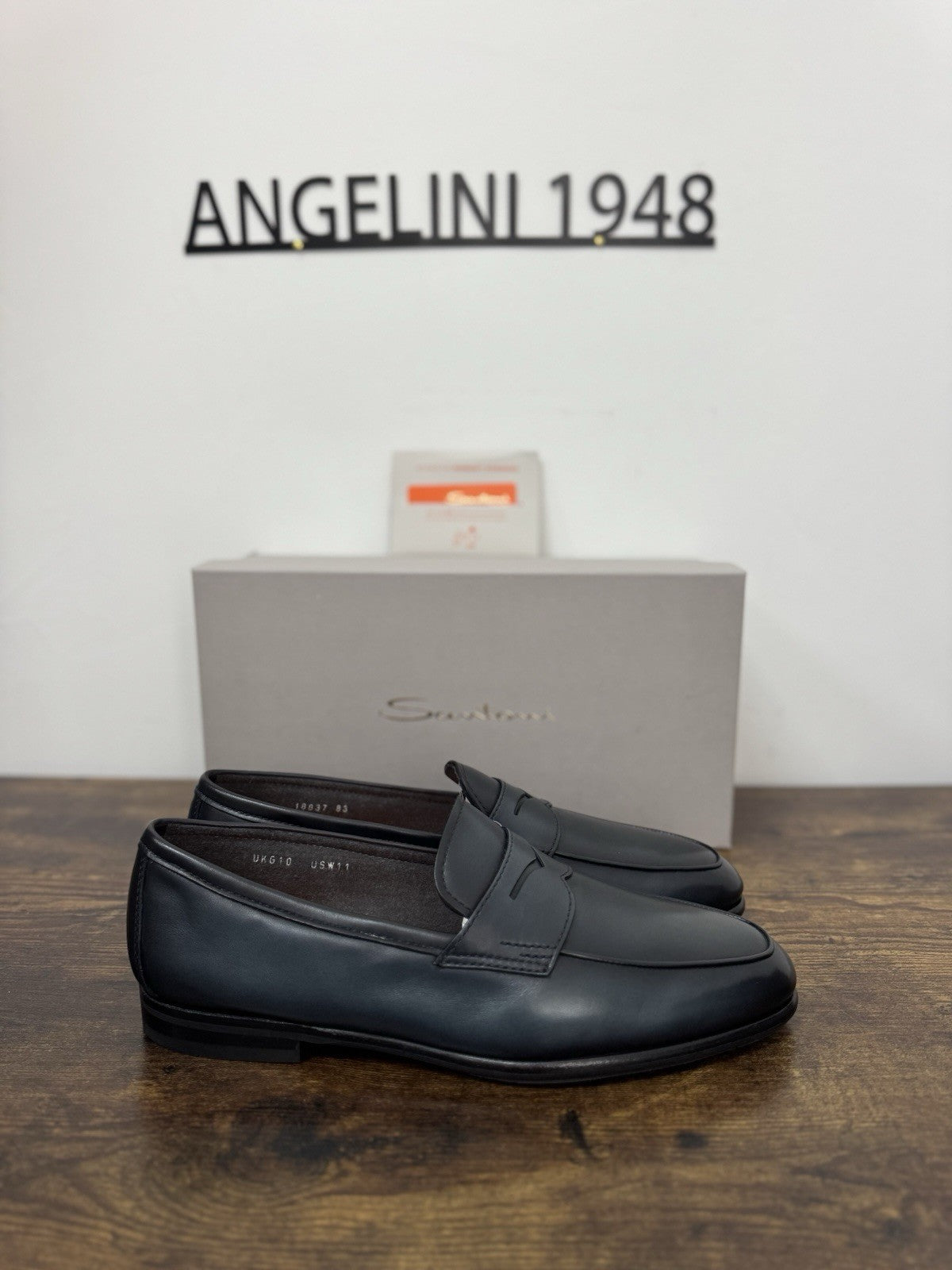 Santoni Mocassino Goodyear   Pelle Blu     Luxury Santoni Uomo 43