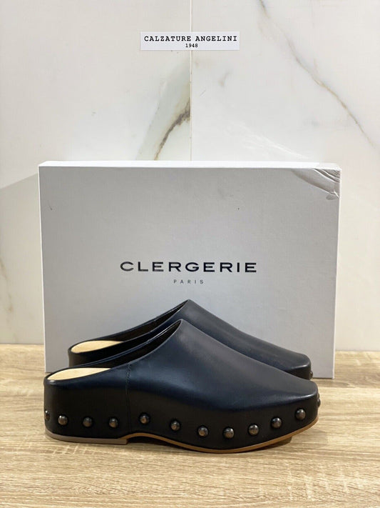 Clergerie Zoccolo Max Donna In Pelle Nero Luxury Clogs Clergerie 39.5