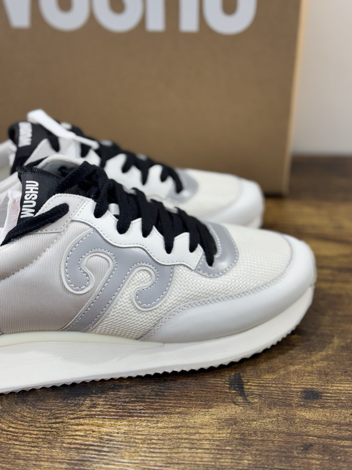 Wushu Ruyi Sneaker Uomo Casual Bianco Argento 43