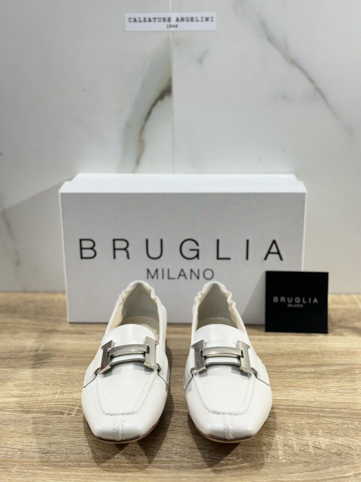 Bruglia Milano Mocassino Donna Bianco  Luxury Casual Loafer Handmade 38