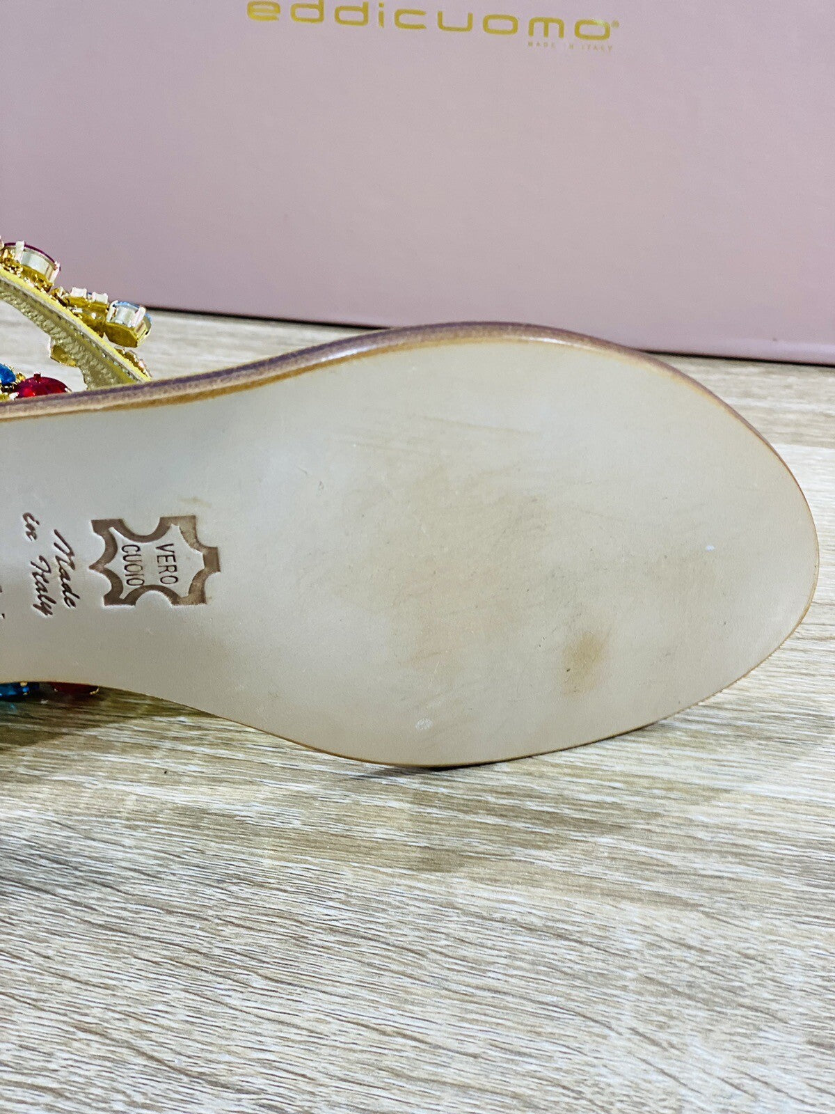 Eddi Cuomo Luxury Sandals Donna Giallo Fatti A Mano Totally Handmade 39