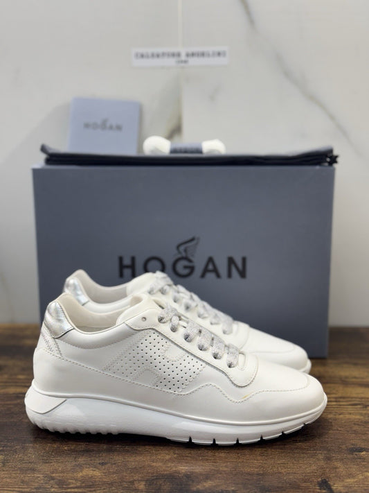 Hogan Interactive 3 Sneaker Pelle Bianca Argento Casual Hogan Donna 37.5