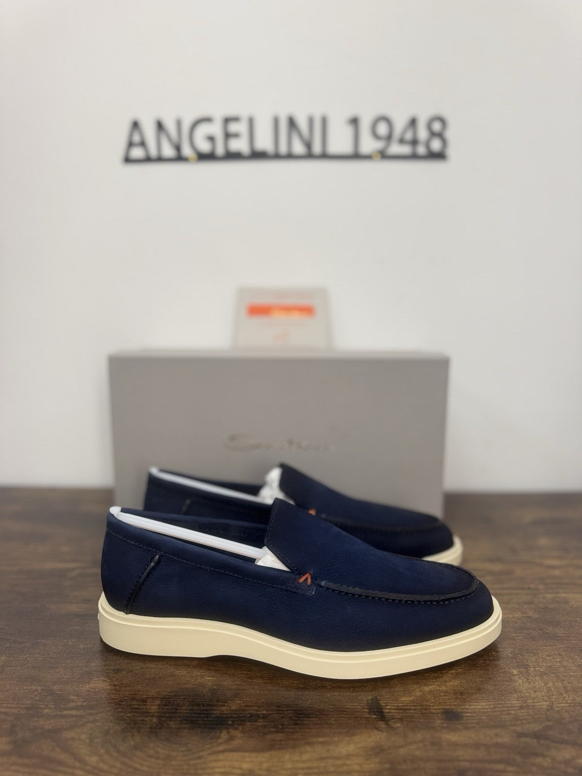 Santoni Mocassino Summer Walk Suede Blu  Casual Santoni Uomo 41.5