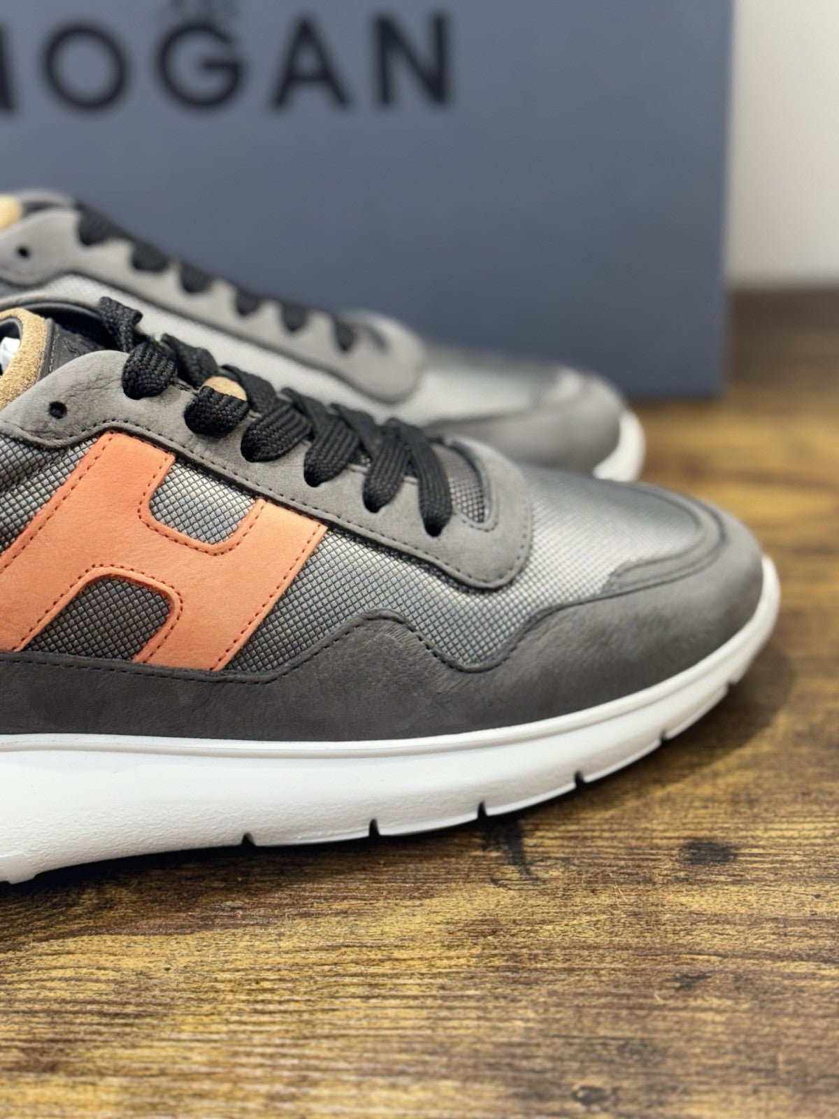 Hogan Interactive 3 Pelle Suede Grey Orange Casual Hogan Uomo 42