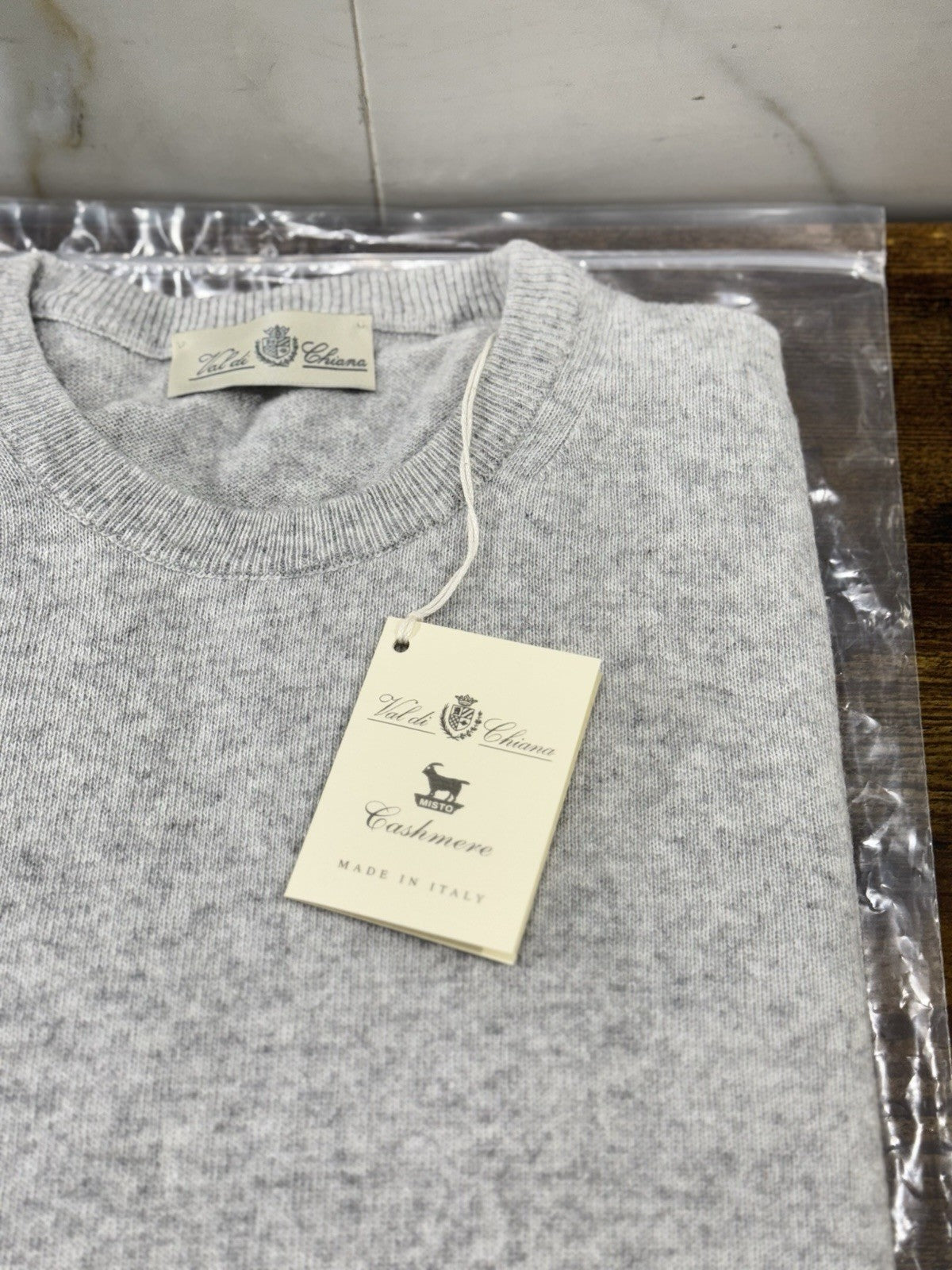 Val Di Chiama Maglione Misto Cashmere Girocollo Made In Italy Uomo L