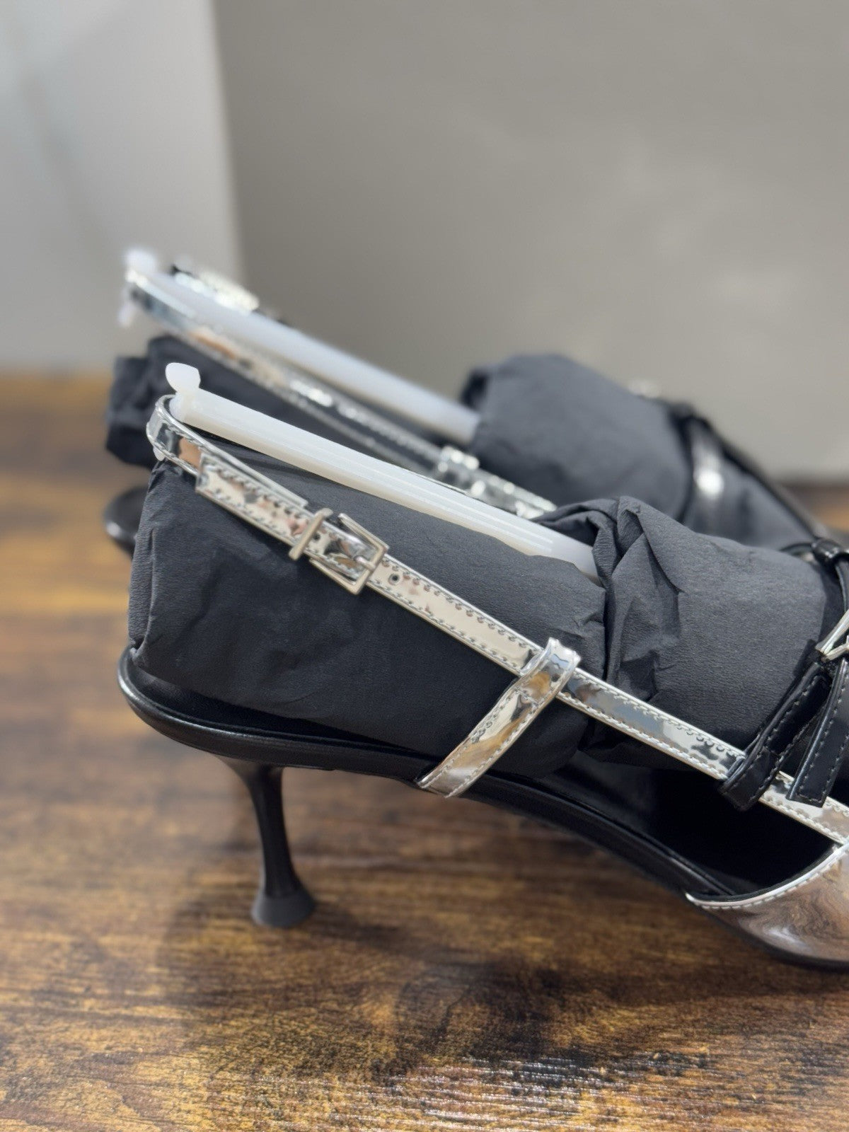 Sergio Levantesi Décolleté Pelle Nero Argento Luxury Made In Italy Donna 41