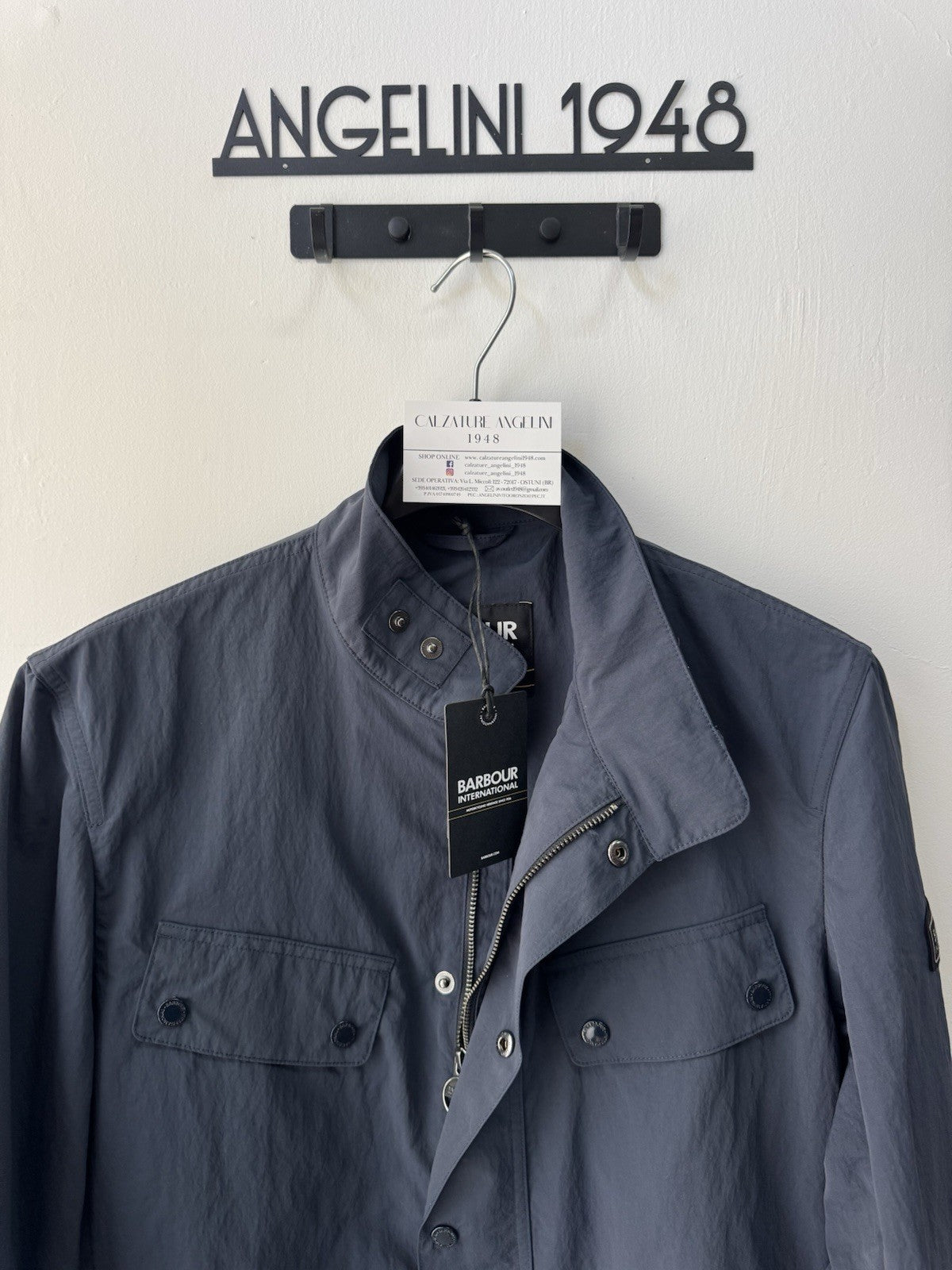 Barbour International Modern Showerproof Duke Blu  Jacket   Uomo M