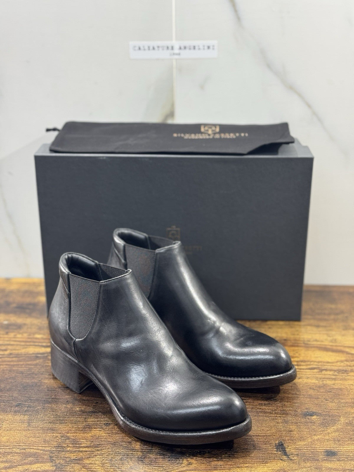 Silvano Sassetti Chelsea Boot Pelle Nero Luxury Handmade Donna 41