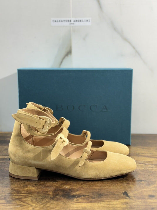 A.Bocca Two For Love Scarpa Donna Suede  Beige  Con Tacco Luxury Handmade 39.5