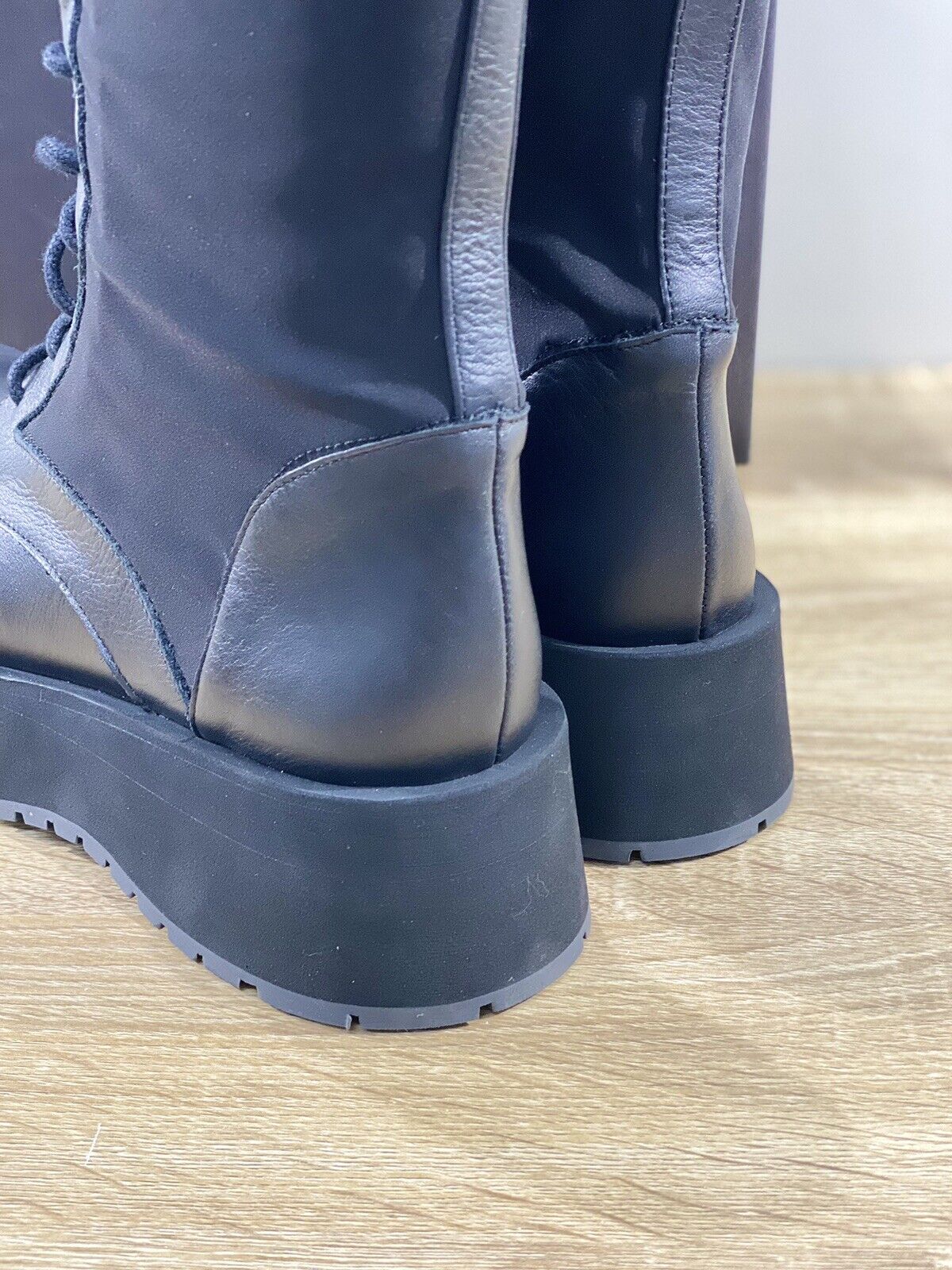 Paloma Barcelo’ Anfibio Combat donna Mirko pelle nera luxury Boot 37