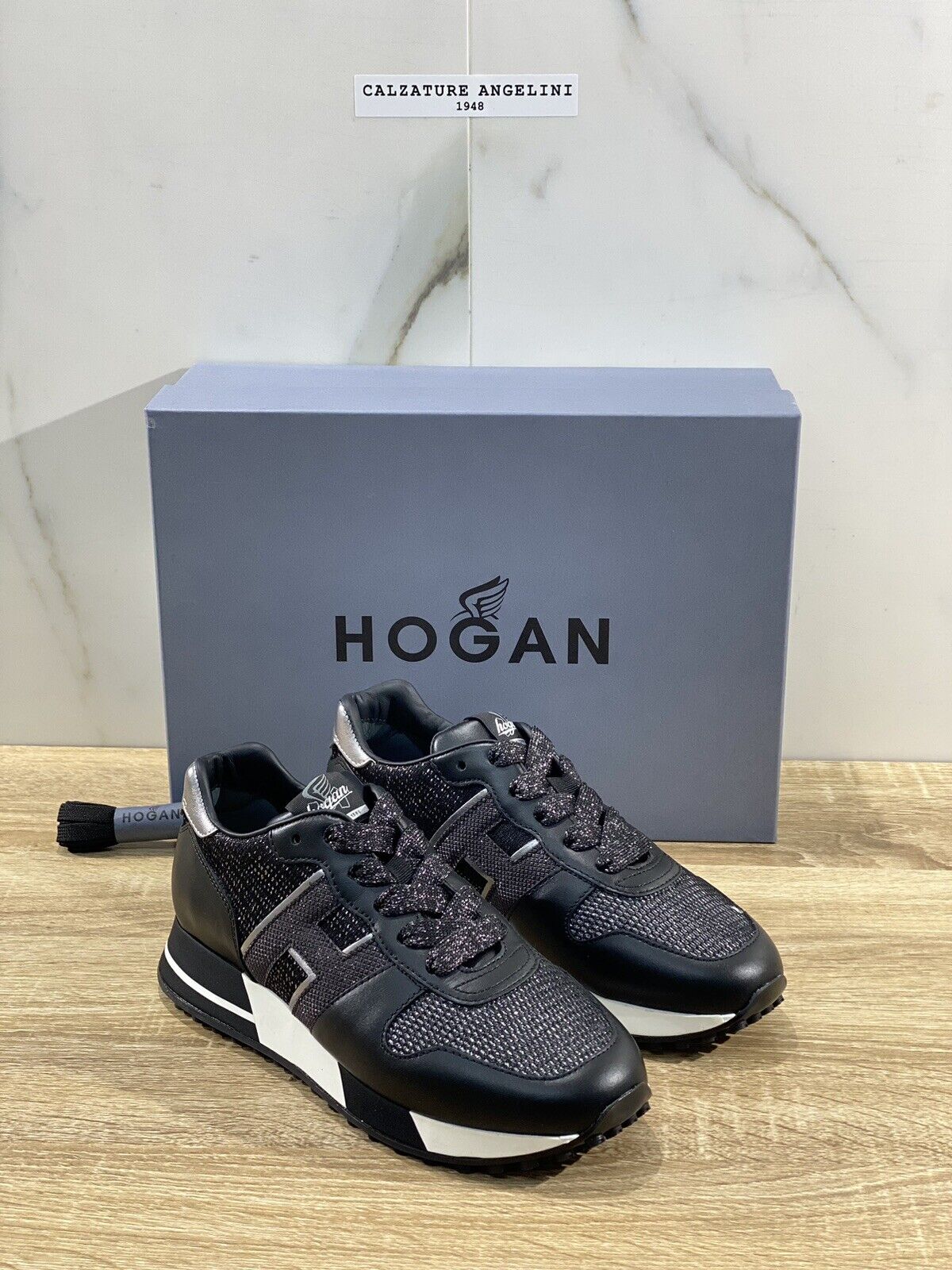 Hogan Scarpa sneaker H383 Pelle Nera luxury hogan woman shoes 35