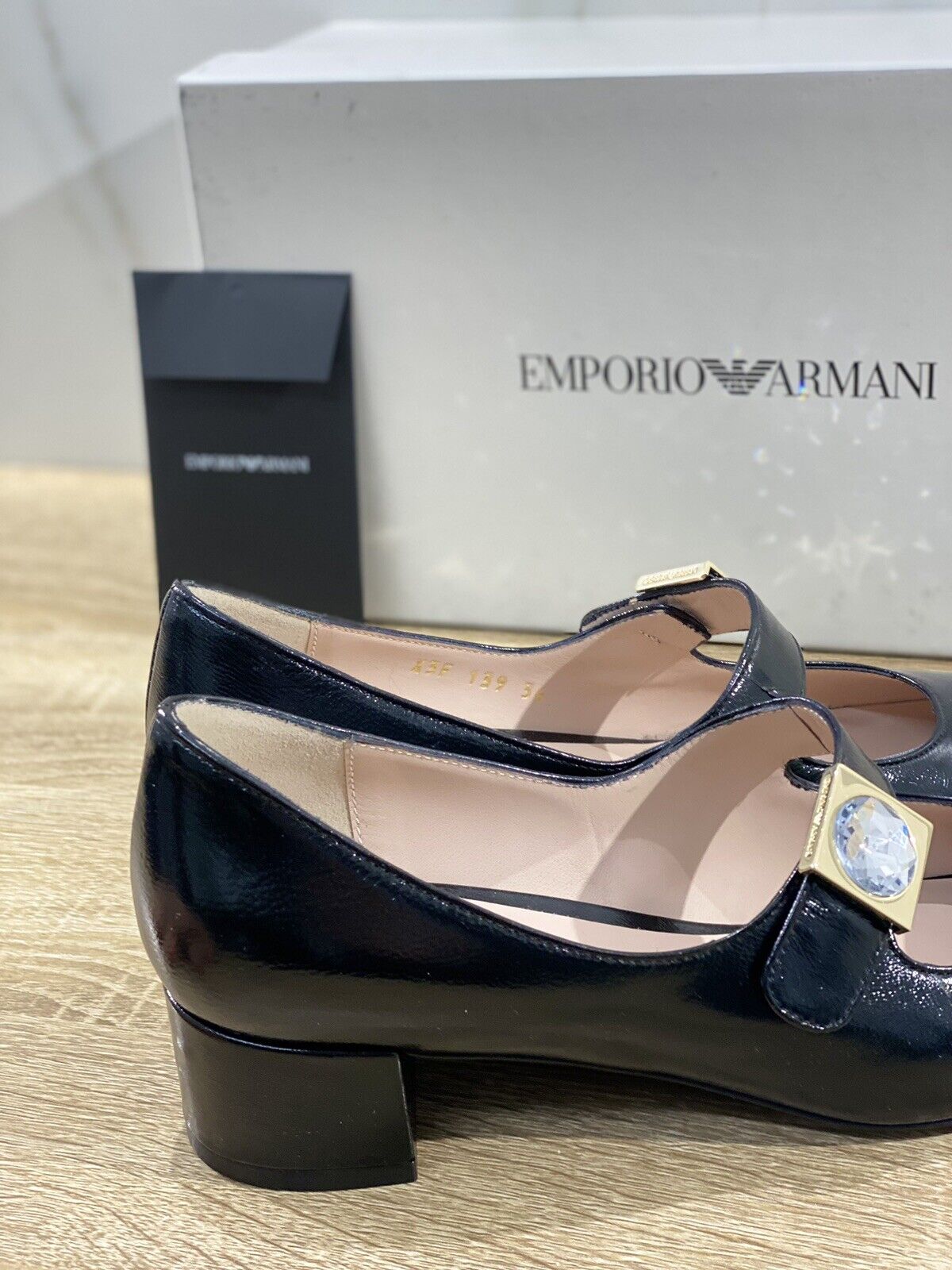 Emporio Armani mocassino donna pelle nero luxury Armani shoes woman 36