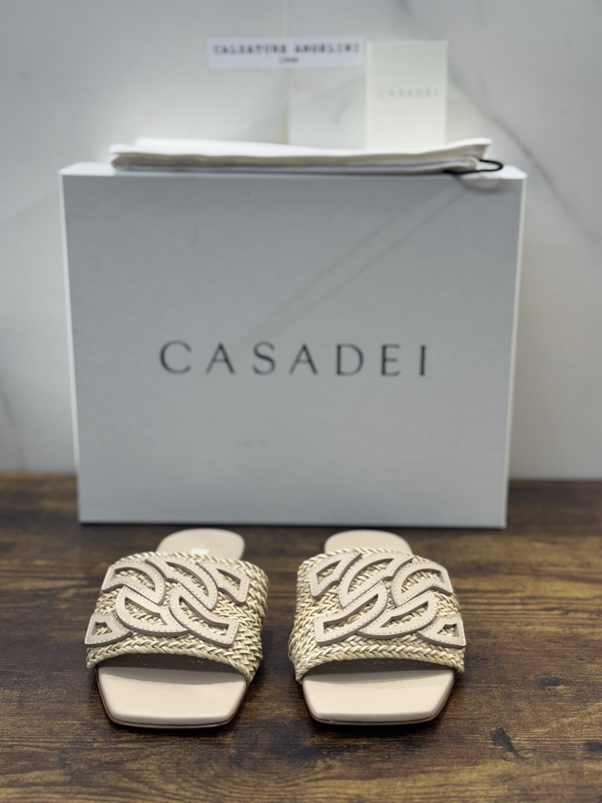 Casadei Sandalo Pelle Intreccio Bambù     Luxury Casadei Scarpe Donna 36