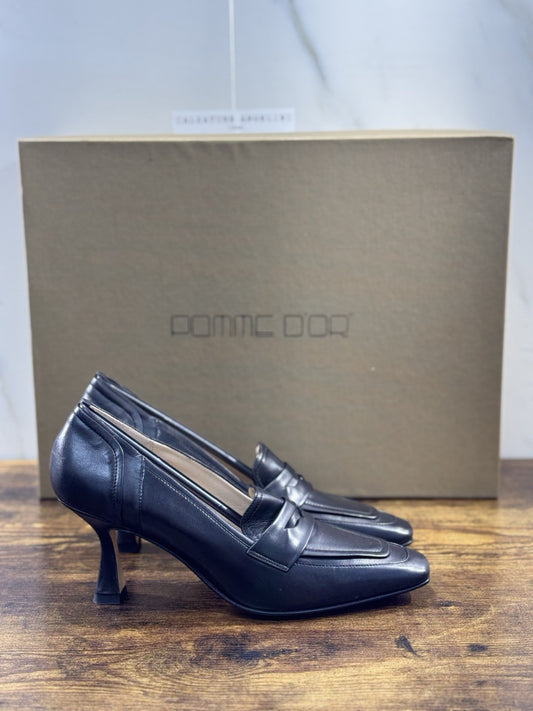 Pomme D’or Mocassino  Pelle Nero Con Tacco Casual Luxury Loafer Donna 41