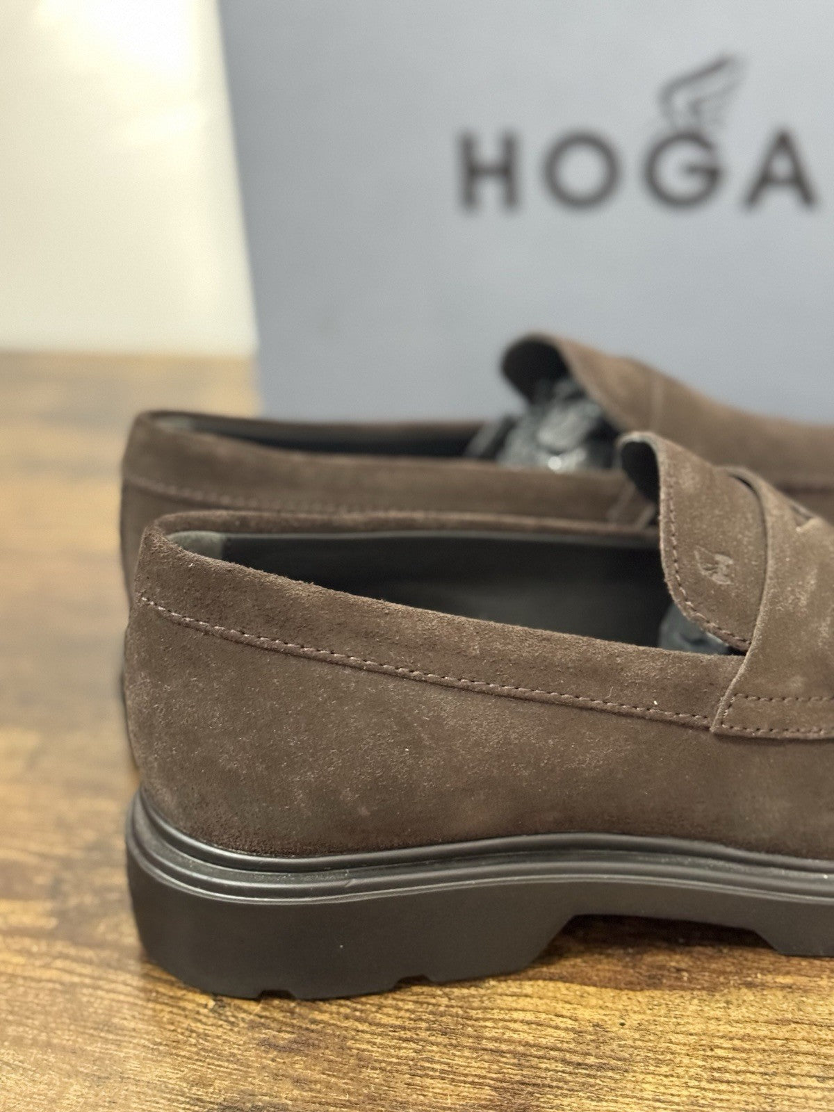Hogan H393 Mocassino Suede Ebano Memory Foam Casual Hogan Uomo 40.5