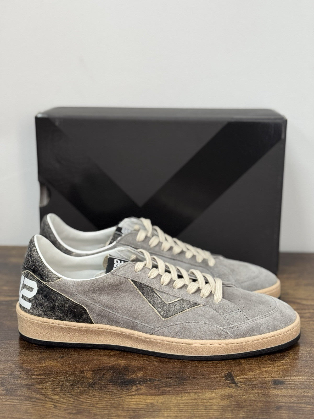 4B12 Sneaker Play new Pelle Suede Light Grey Casual Uomo 45