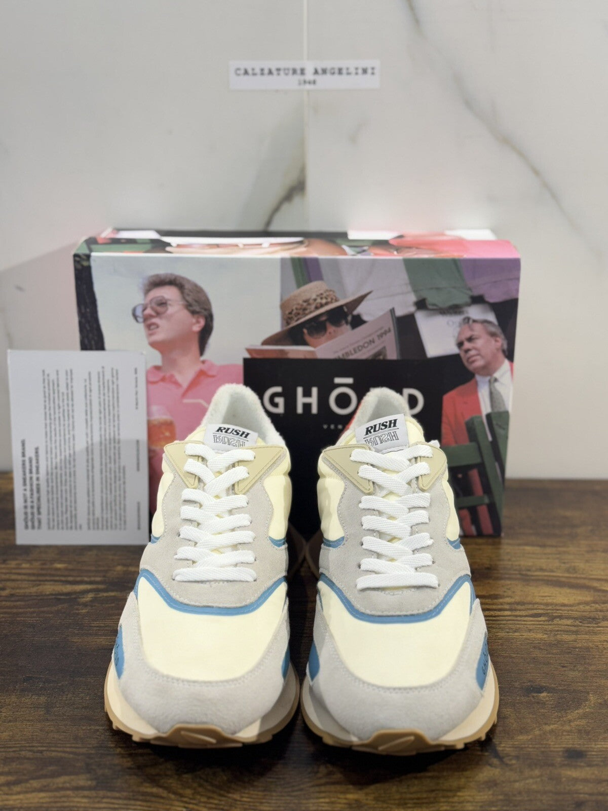 Ghoud Rush Sneaker Uomo Casual Men Sneaker Ghoud Suede Nylon Crema 44