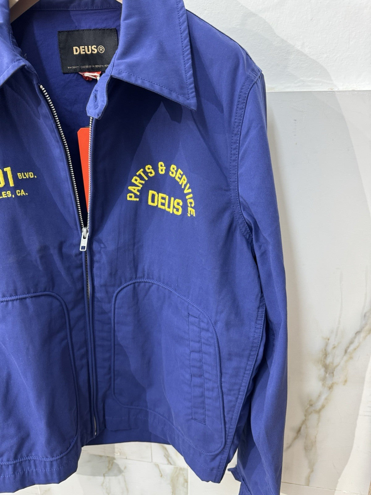 Deus Ex Machina Teller Drizzler Jacket Meccanic Blue Cotone Icon Jacket Deus Xs