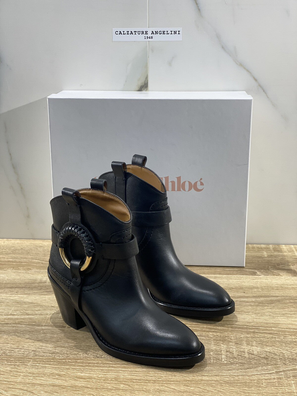 See By Chloe’ Texano Hanna cowboy pelle Nera luxury boot woman 37 