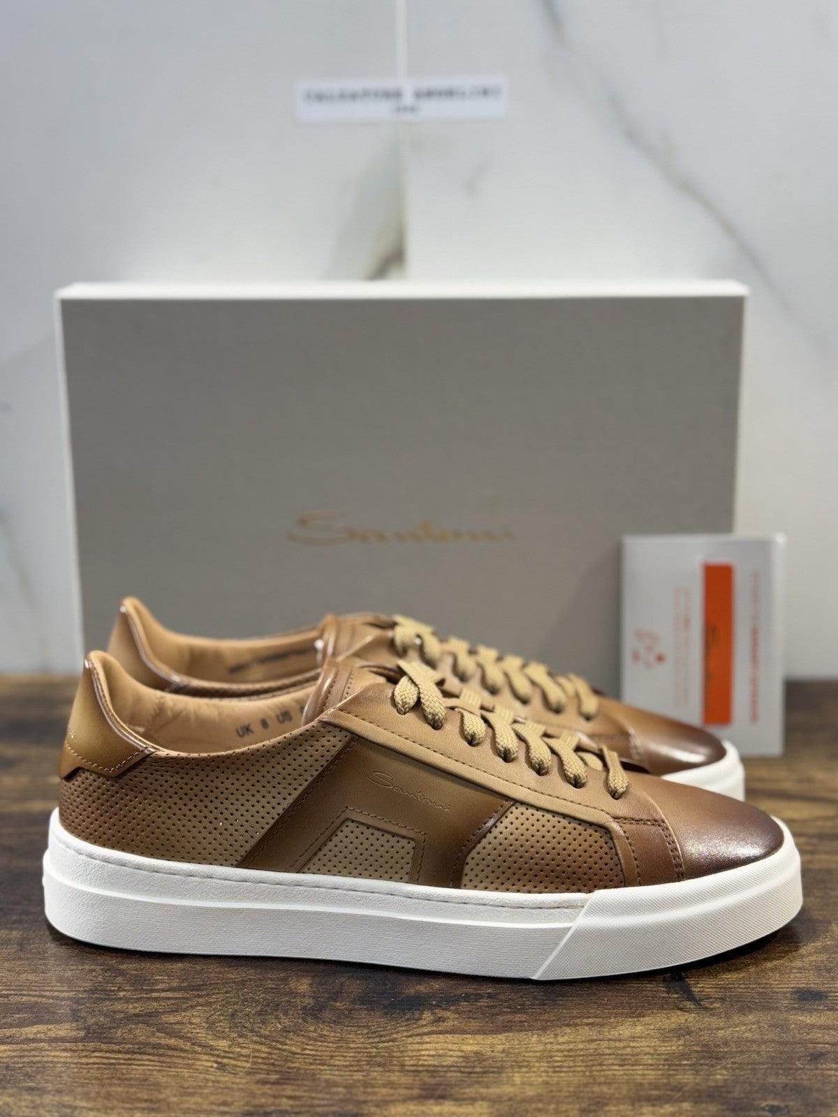 Santoni Sneaker DBS  Pelle Pelle Beige    Luxury Santoni Scarpe Uomo 42