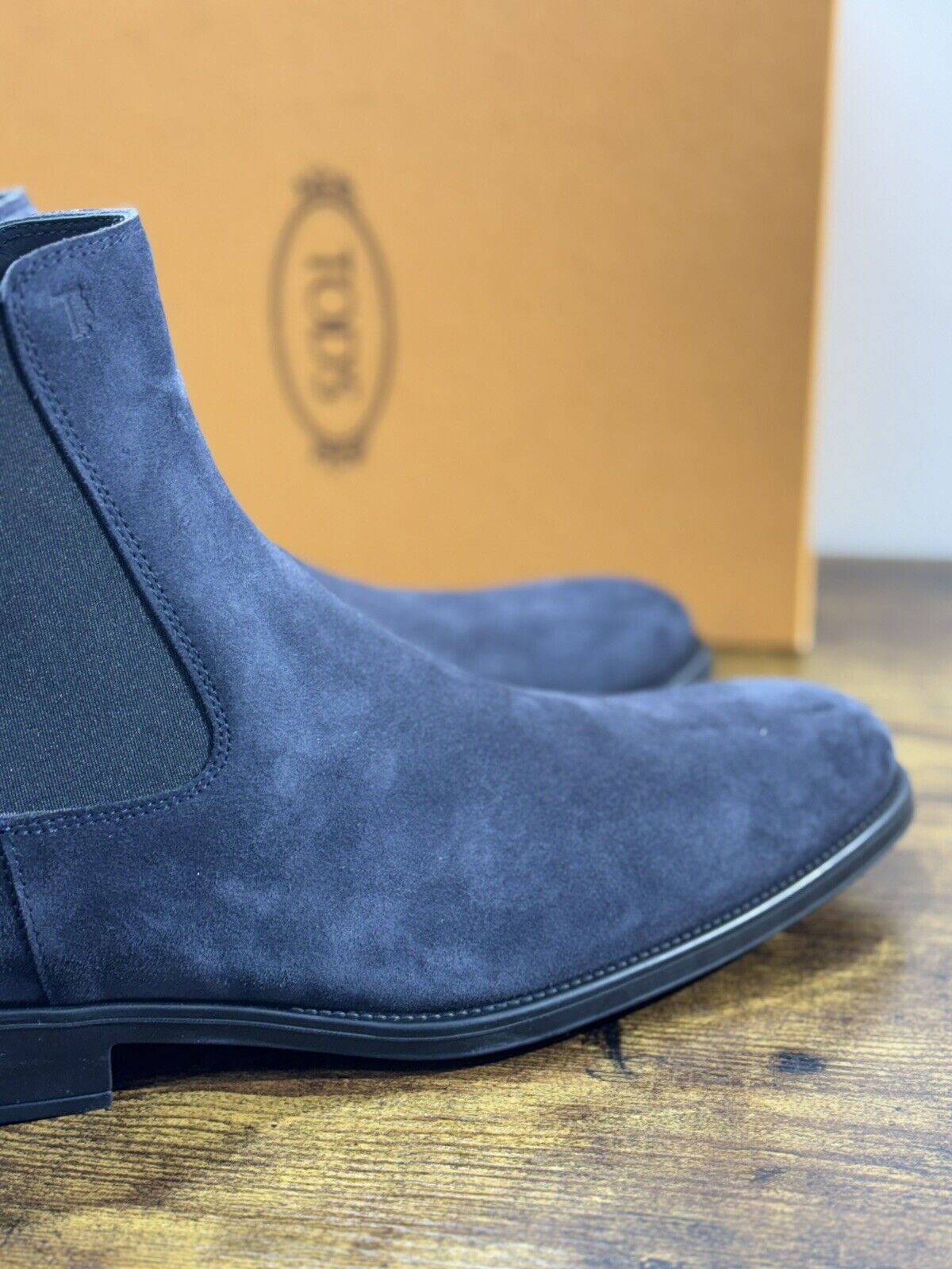 Tod’s Chelsea Boot  uomo suede Blu    luxury tod’s men boot 43