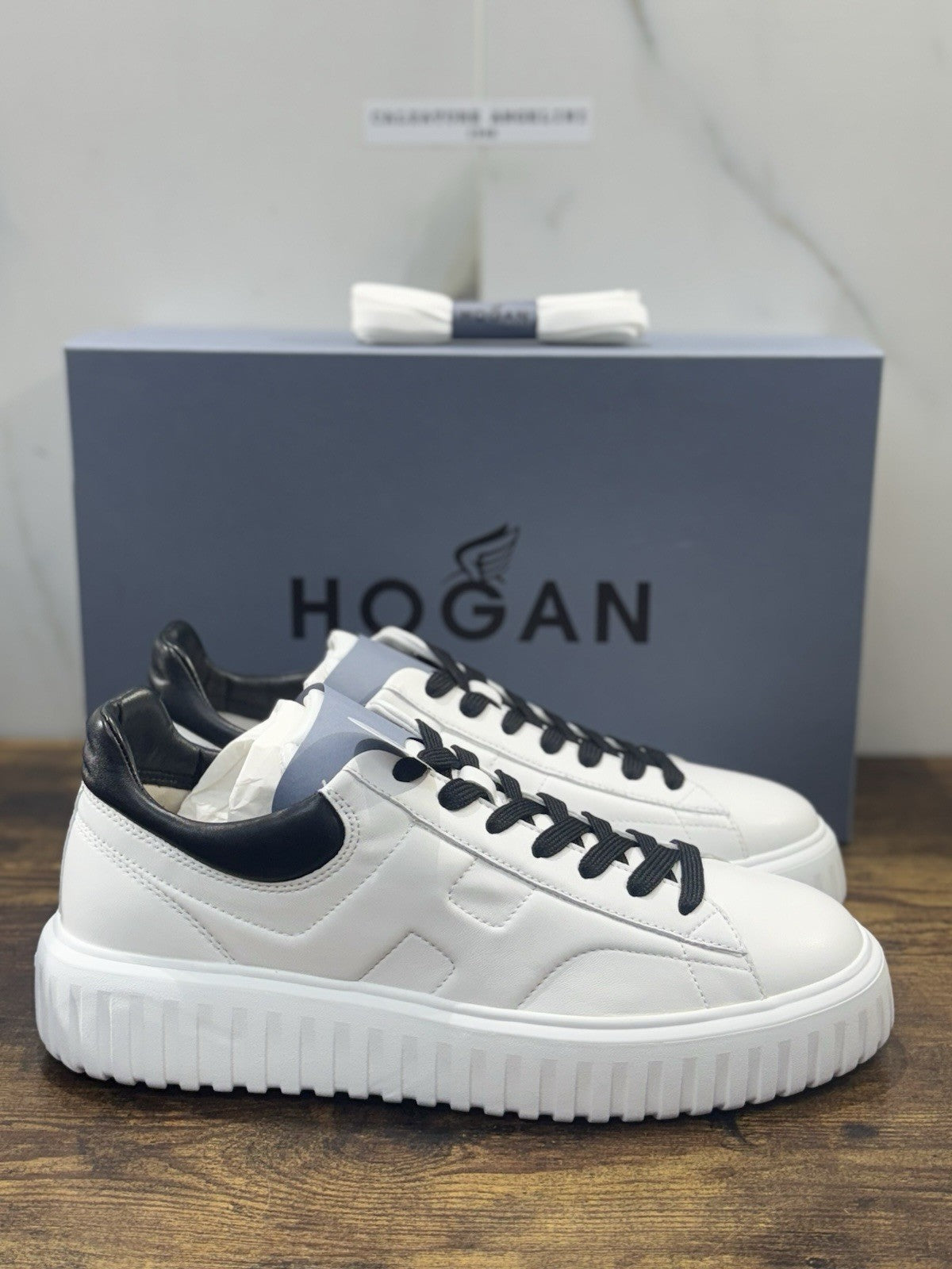 Hogan H-stripes  H Spezzata Pelle Bianca Memory Foam Scarpa Hogan Uomo 42