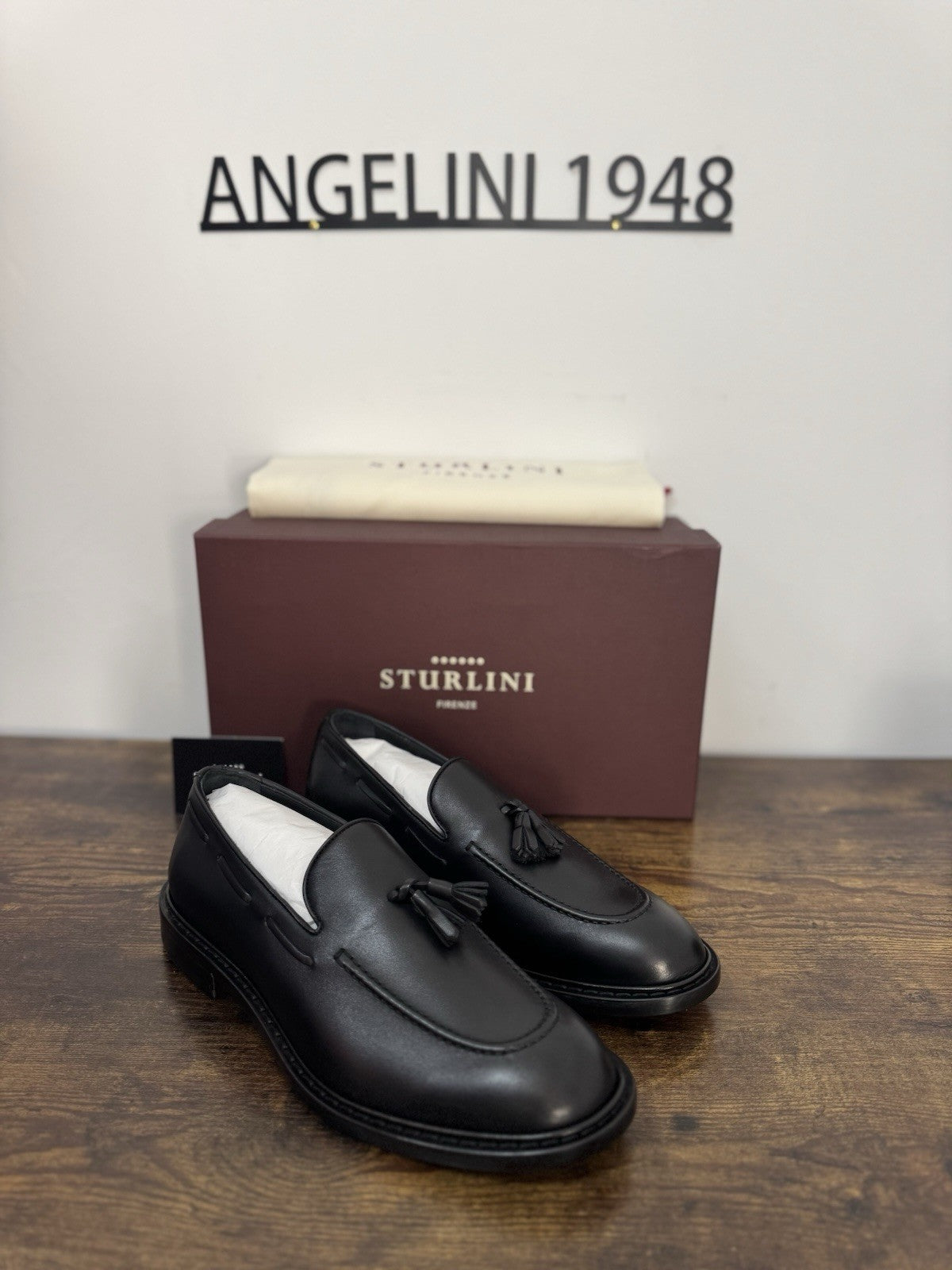 Sturlini  Mocassino Pelle Nero  Tassel Loafer      Luxury Scarpa Uomo 42