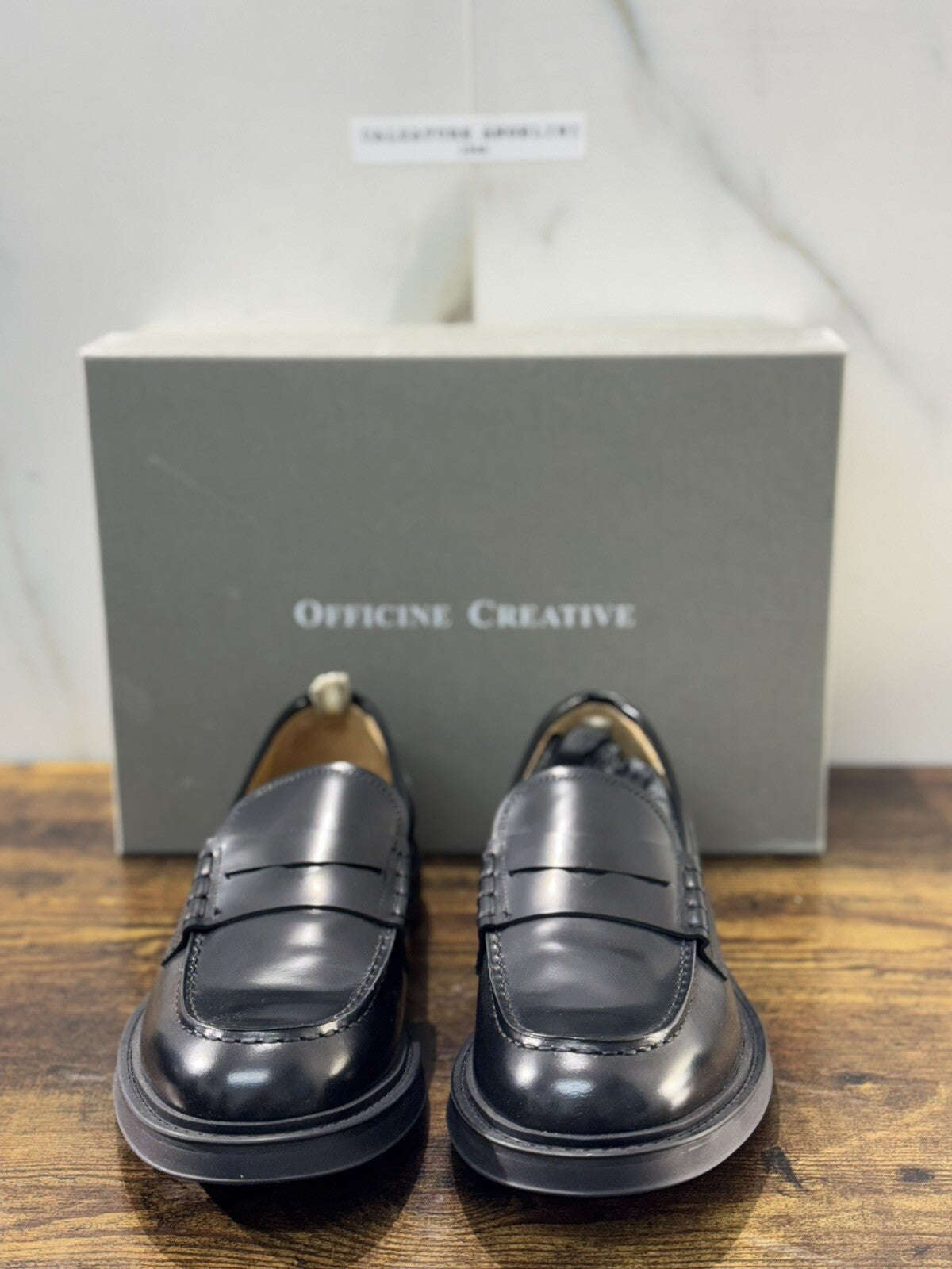 Officine Creative Mocassino Uomo Uniform   Pelle Nera    Luxury Men Shoe  43.5