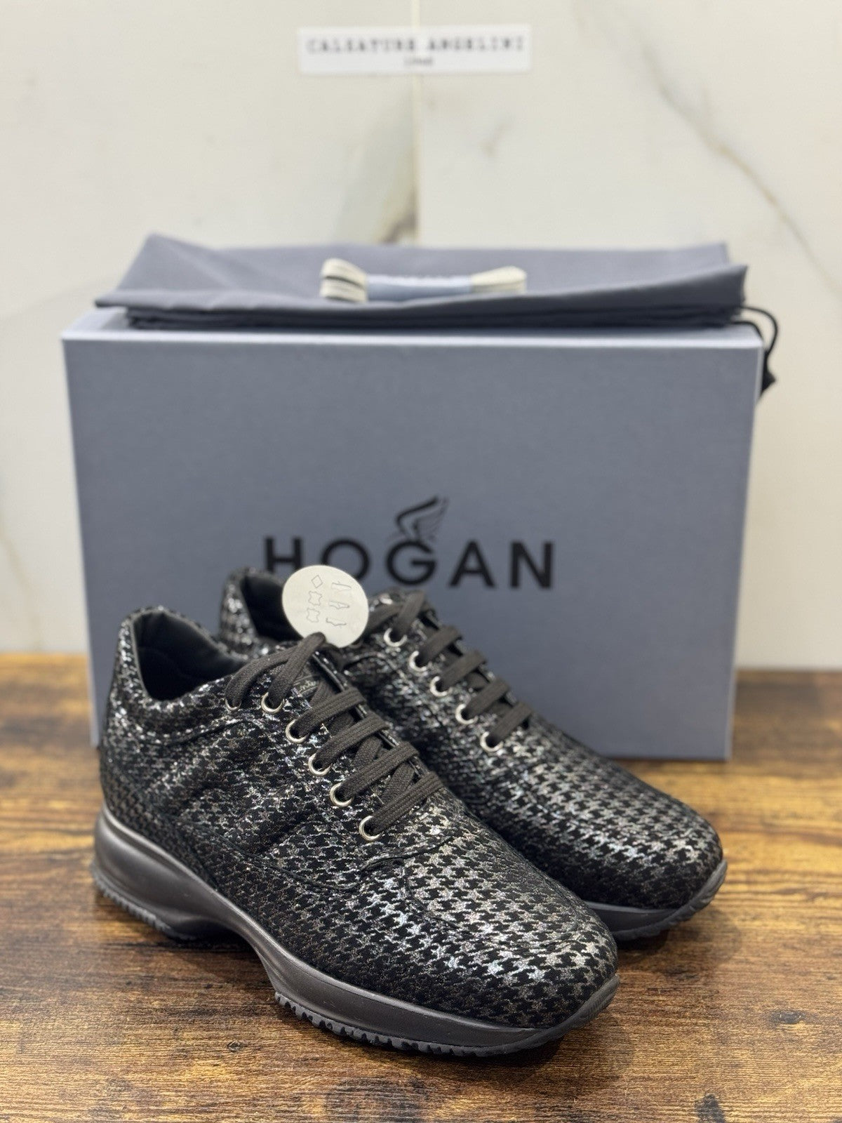 Hogan Interactive Pelle Argento Nero  Casual Hogan Donna 37.5