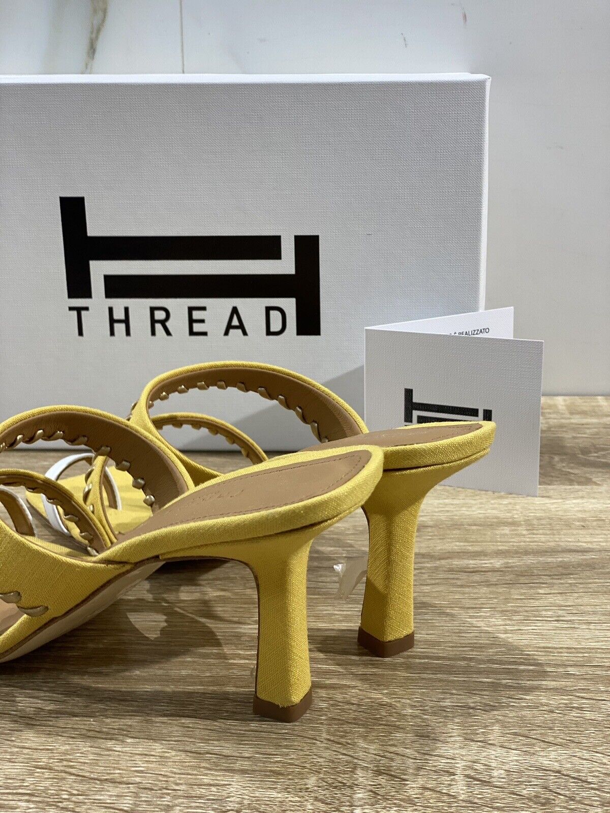 Thread Milano Sandalo Donna Emilie In Lino Giallo Made In Italy 40